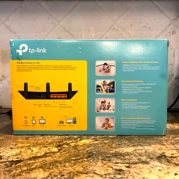 TP-Link 450Mbps Wireless Network Router Wi-Fi Multimodal Router TL-WR940N - Picture 3 of 8